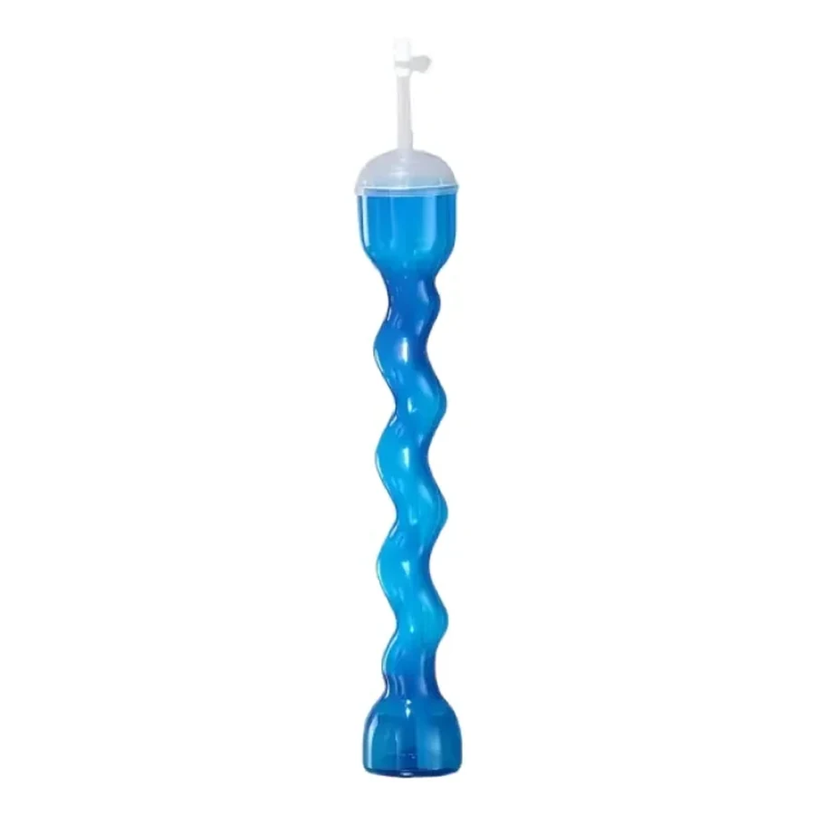 Blue and Pink Bottle and Long Twist Cup view 1